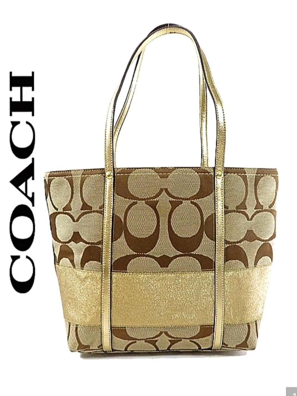 COACH Metallic Signature Logo
Sateen Tote 11098
